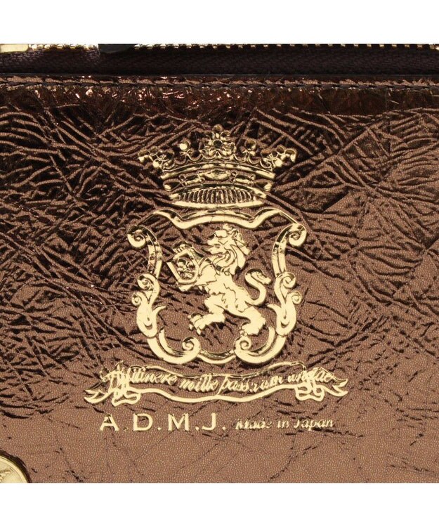A.D.M.J. 【牛革】クラックメタル/イタリアンレザースモールウォレット ブロンズ