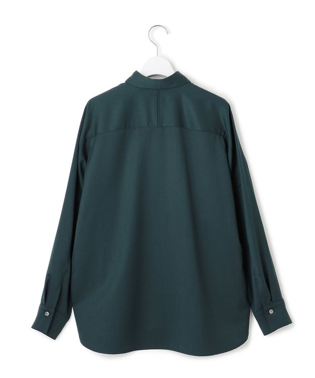 23区 【滝沢眞規子さん着用/洗える】メリノウールサテン 2WAYドルマンスリーブシャツ グリーン系