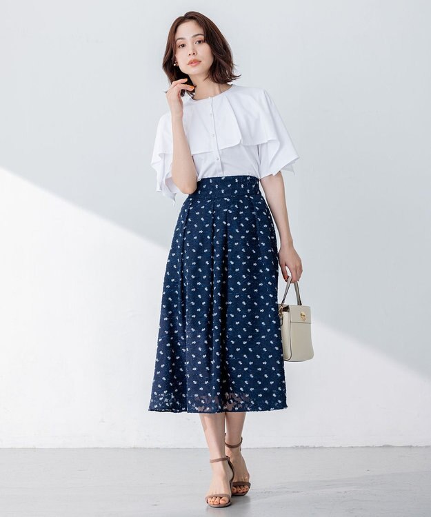 組曲 ディヴェールプリント スカート ネイビー系5