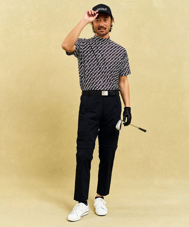 23区GOLF 【MEN】レジメロゴストレッチモックネック ブラック系5