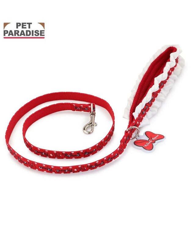 PET PARADISE ディズニー ミニーマウス 新ドット柄リード ４Ｓ～３Ｓ レッド