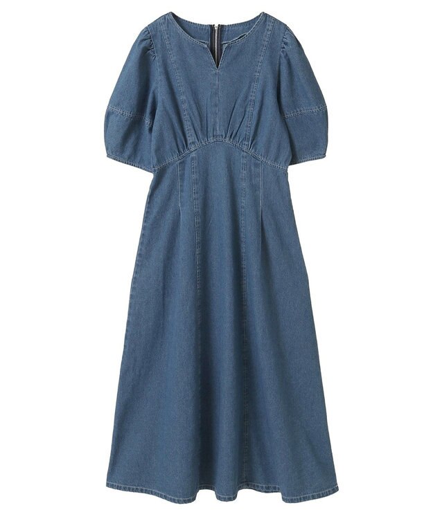Green Parks ・ＥＬＥＮＣＡＲＥ　ＤＵＥ　デニム５分袖ワンピース Light Indigo