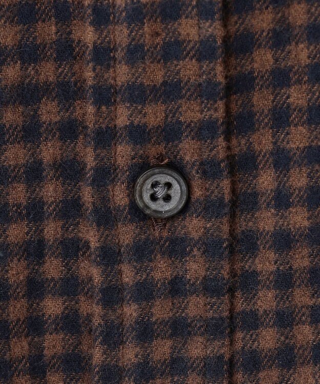 JOSEPH ABBOUD 【柔らかな肌触り/暖かい】 ラフィーコットンフランネルシャツ キャメル系3