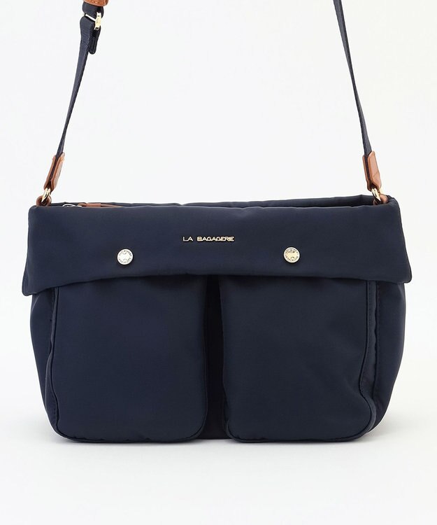 LA BAGAGERIE ダブルフロントポケットショルダー ネイビー
