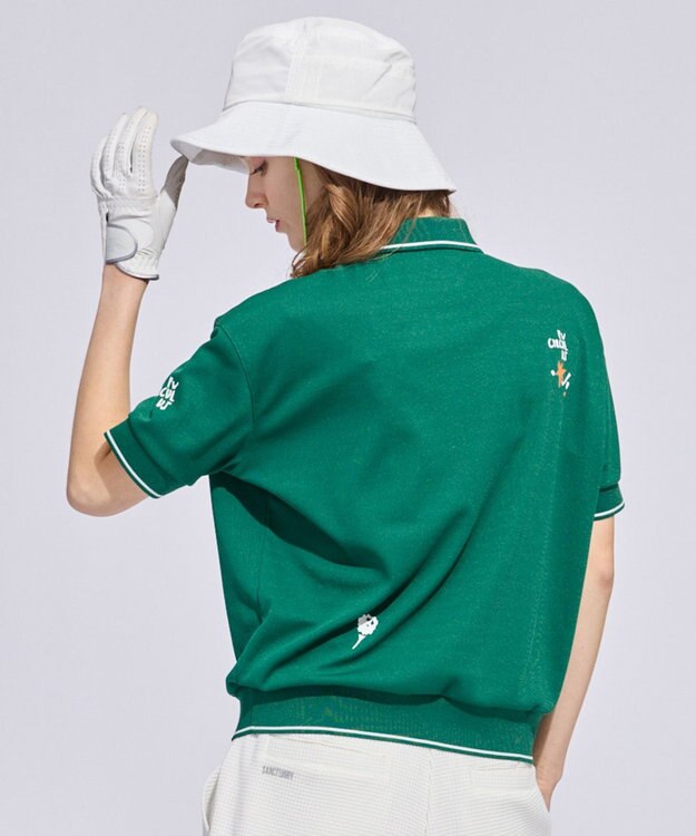 PW CIRCULUS 【WOMEN】ミニワッフル鹿の子ポロ ゴルフウェア レディース グリーン系