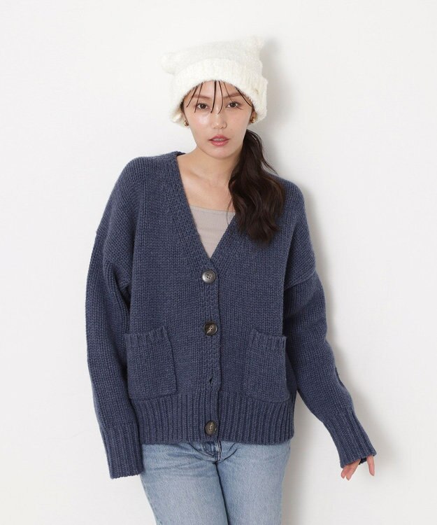 MOONBAT PAUL&JOE ACCESSOIRES(ポール&ジョー)ネコミミ シャギー ニット帽 ホワイト