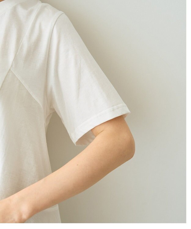 YECCA VECCA 【DOLL UP OOPS】異素材切替フレアートップス Off White