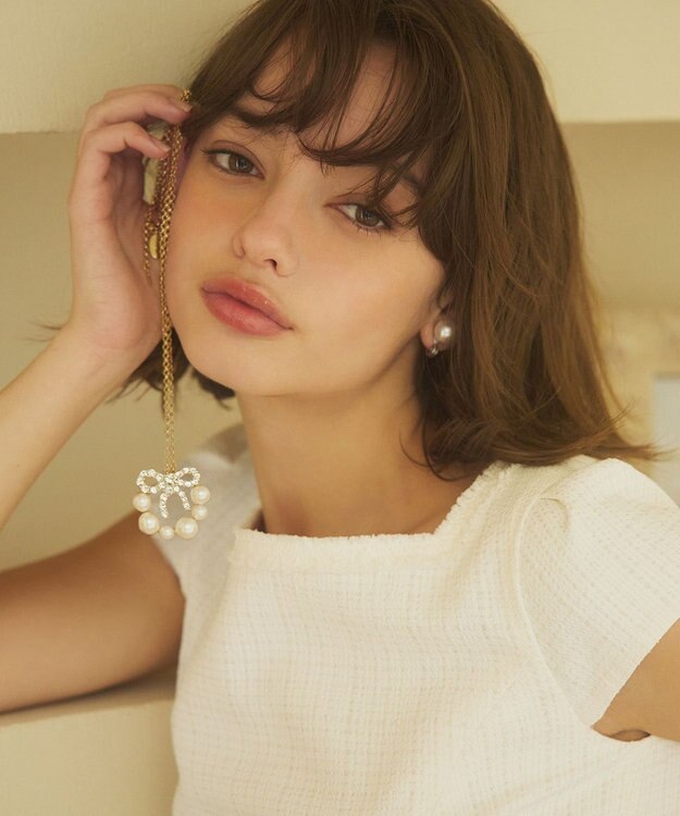 TOCCA 【2WAY】PROMISE PEARL RIBBON BROOCH NECKLACE ブローチ ネックレス ゴールド系