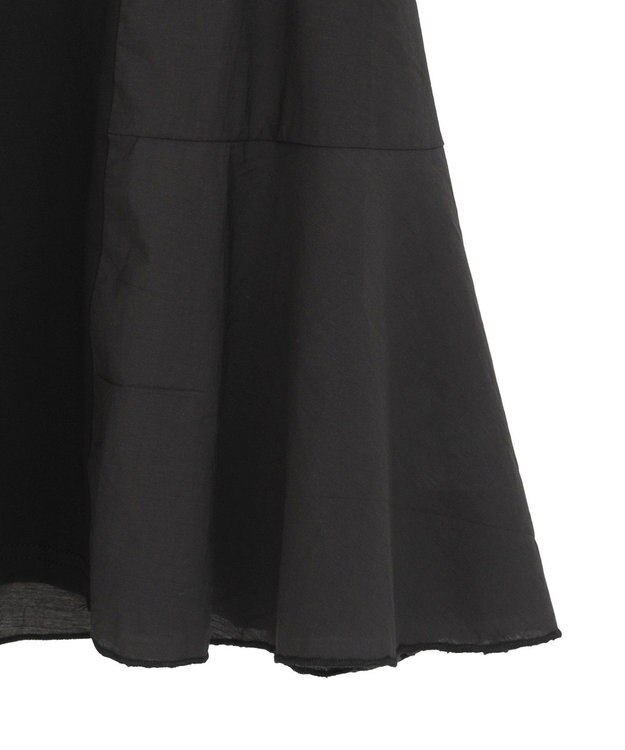 YECCA VECCA 【DOLL UP OOPS】異素材切替フレアートップス Black