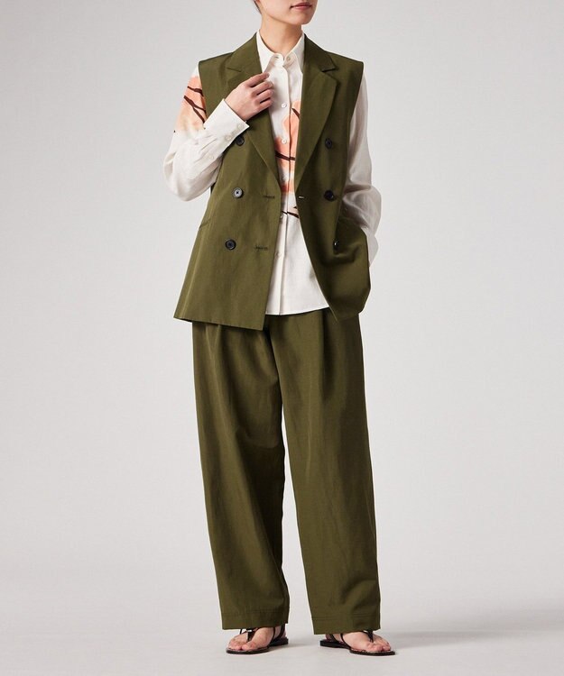 Paul Smith リネンミックス トラウザーズ カーキ