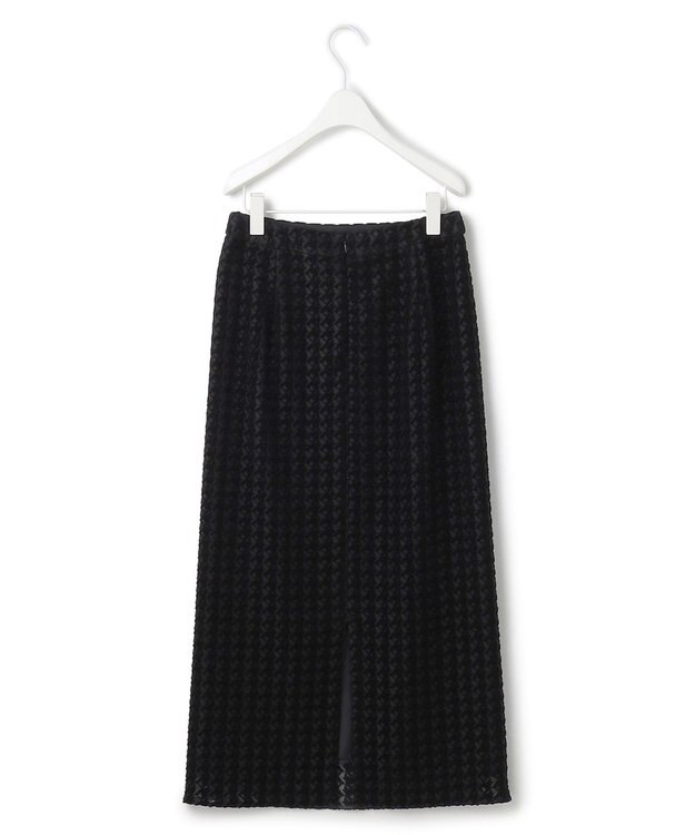 ICB L ハウンドトゥースフロッキーレース スカート ブラック系