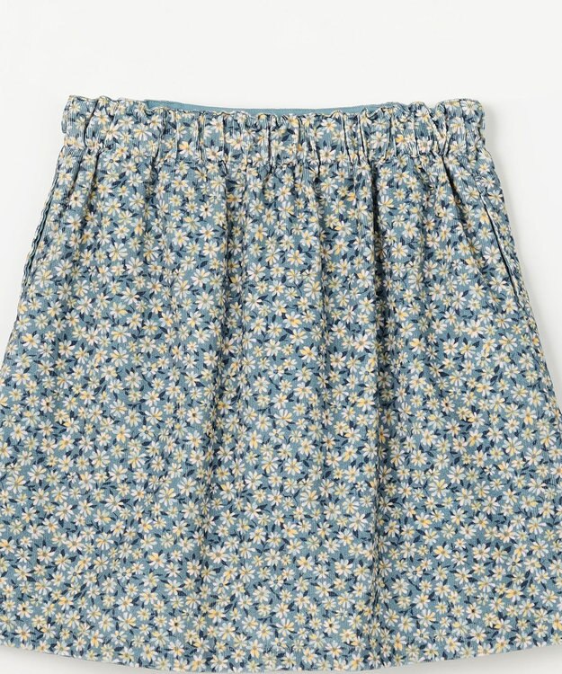 組曲 KIDS 【150-160㎝】モノトーンフラワーコーデュロイ キュロット ブルー系5