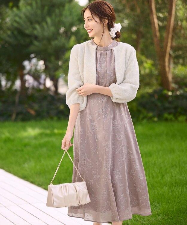 ANY SIS L 【洗える】フェザーニット カーディガン アイボリーベージュ