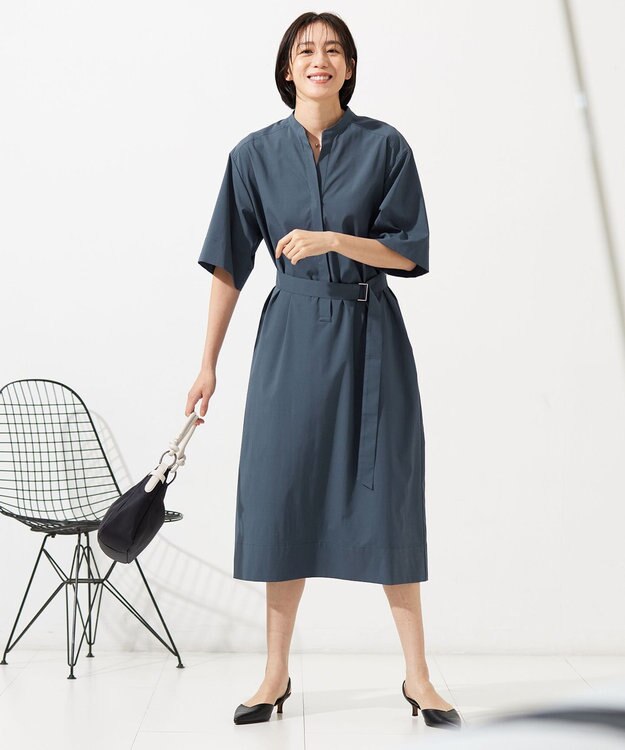 自由区 【カタログ掲載・接触冷感・UVケア・洗える】ファンクショナルクロス ワンピース インク