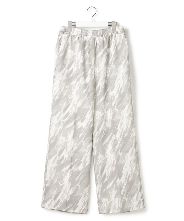 ICB L 【先行予約・WEB限定カラーあり】FluidBackSatin ワイドパンツ マーブル調プリント［総裏］