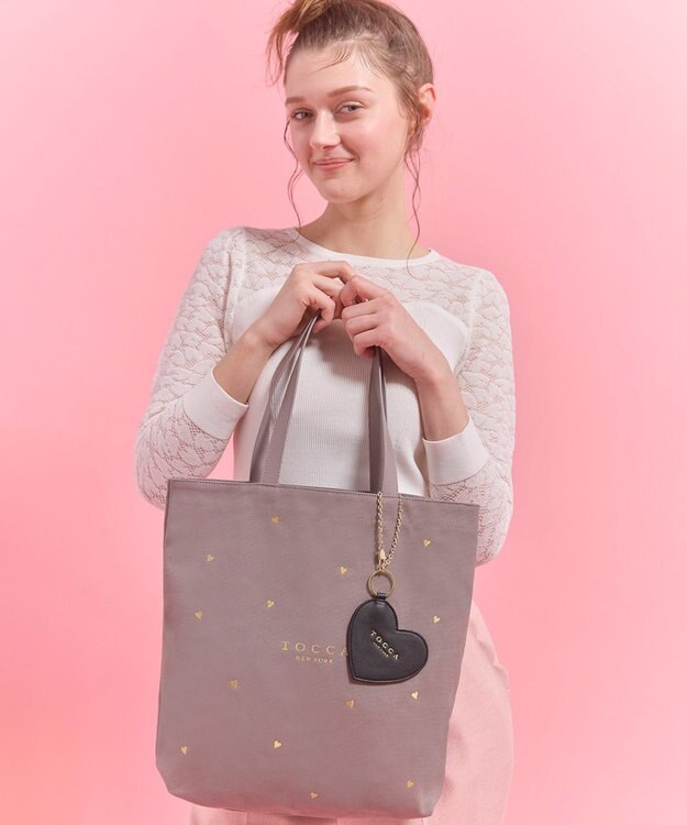 TOCCA 【chayさん着用】【WEB＆一部店舗限定・A4サイズ対応】LUCKY TWINKLE CANVASTOTE キャンバストートバッグ ライトグレー系