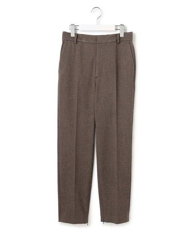 23区 L 【洗える】フランネル2WAY テーパード パンツ ダークブラウン系