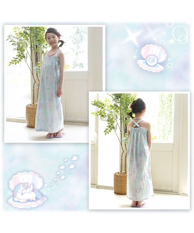 Mother garden 2025 マザーガーデン ユニコーン 2Way 浴衣  《シェル》　110/120/130/140 シェル