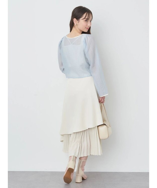 earth music&ecology シアーパイピングシャツ Sax