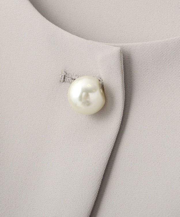 YECCA VECCA パールペプラムジレ Gray Beige