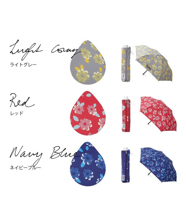 MOONBAT 【超撥水】フロータス (FLO(A)TUS) 折りたたみ傘 ストライプフラワー 耐風 レッド