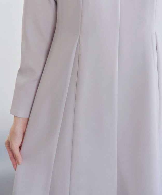 Tiaclasse L 【安田美沙子さん着用・洗える】フレアAラインリボンワンピース ラベンダーグレー