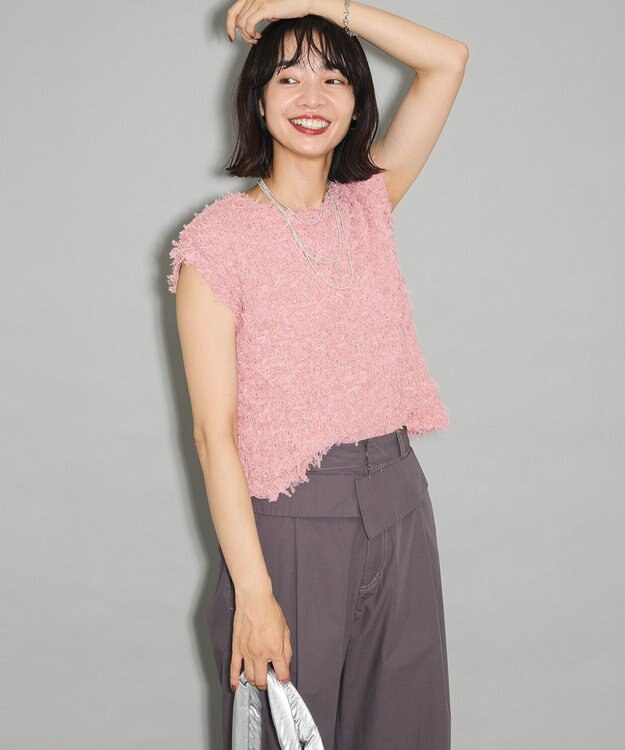 Green Parks ・ｓｗｉｎｇ　ｂｙ　チュールヤーンプルオーバー Pink