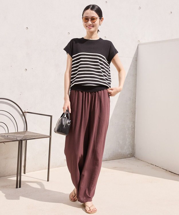 AMERICAN HOLIC 【接触冷感】ワッシャーイージーパンツ Chocolat