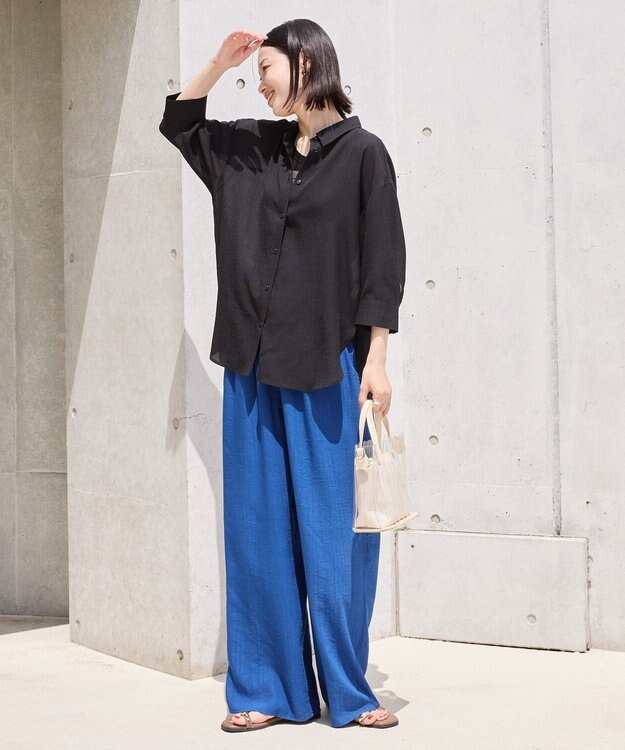 AMERICAN HOLIC 【接触冷感】ワッシャーイージーパンツ Deep Blue