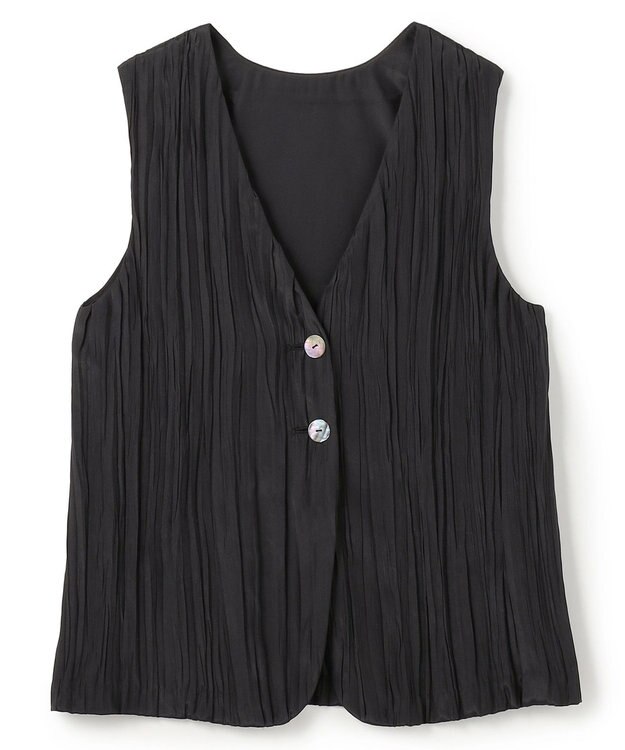 uncrave マシーンプリーツ ジレ ブラック