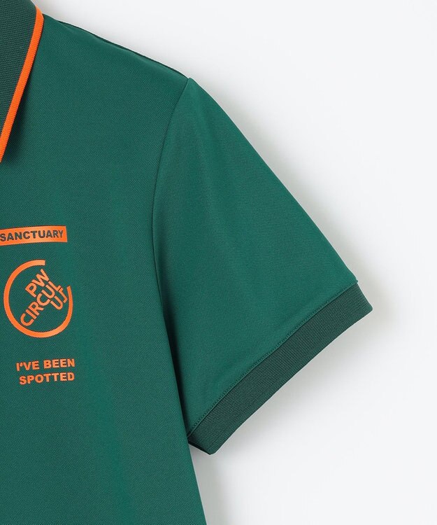 PW CIRCULUS 【WOMEN】【ストレッチ/UVケア】フェイクレイヤード カノコ ポロシャツ ゴルフウェア レディース グリーン系