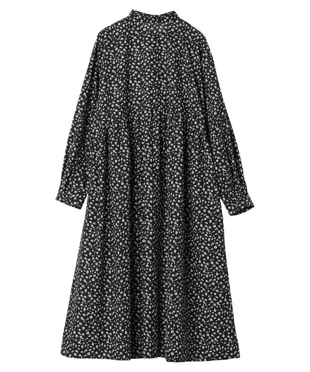 Green Parks ２ｗａｙ小花柄ギャザーシャツワンピース Black