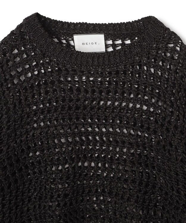 BEIGE， UVITE / コットンメッシュクロップドニット Black