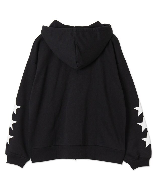 WEGO ナンバリング裏起毛BIGジップパーカー ブラック