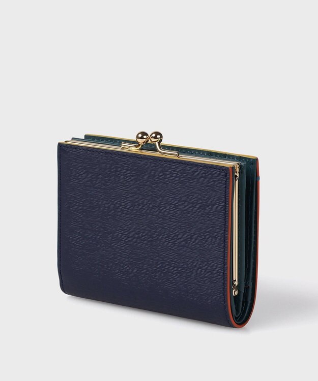 Paul Smith カラードエッジ がま口 2つ折り財布 ネイビー