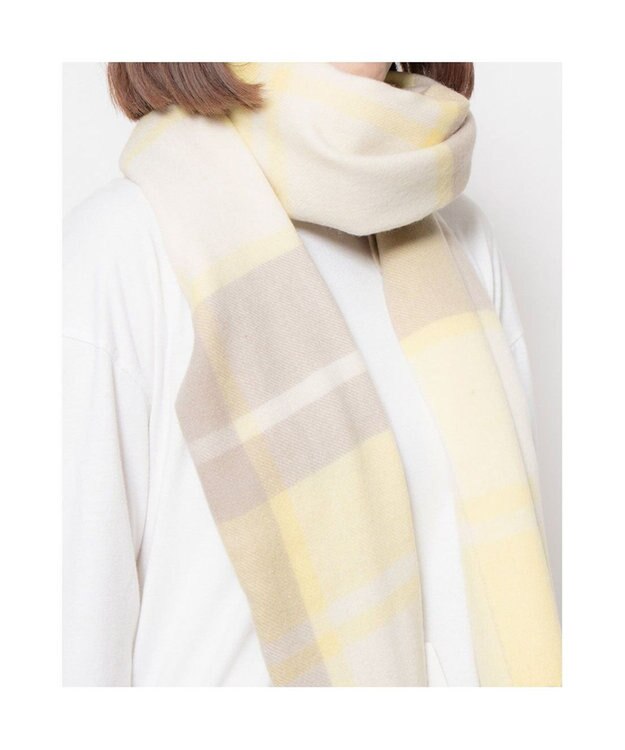 UNBILLION カシュネ cache nez / ウールチェックストール イエロー