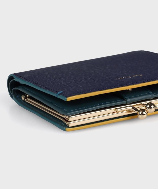 Paul Smith カラードエッジ がま口 2つ折り財布 ネイビー