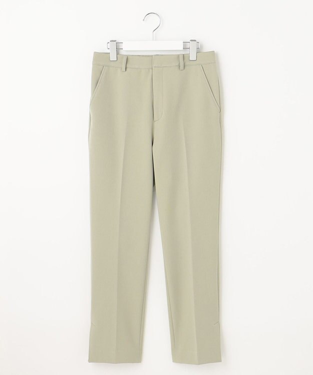 J.PRESS LADIES 【洗える】40/2NEWESTバックピーチ テーパード パンツ ライトグリーン系