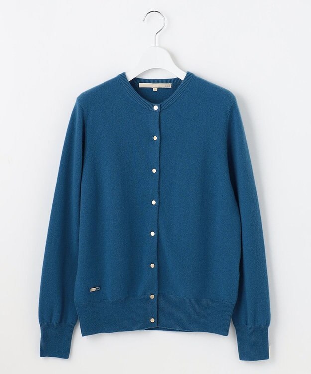 自由区 【洗える】ピュアカシミヤミルド カーディガン ブルー系