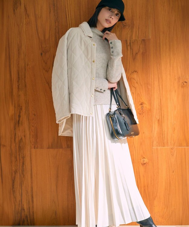 23区 S 【見上愛さん着用/CanCam11月号掲載】パウダリータイプライター プリーツ スカート アイボリー系