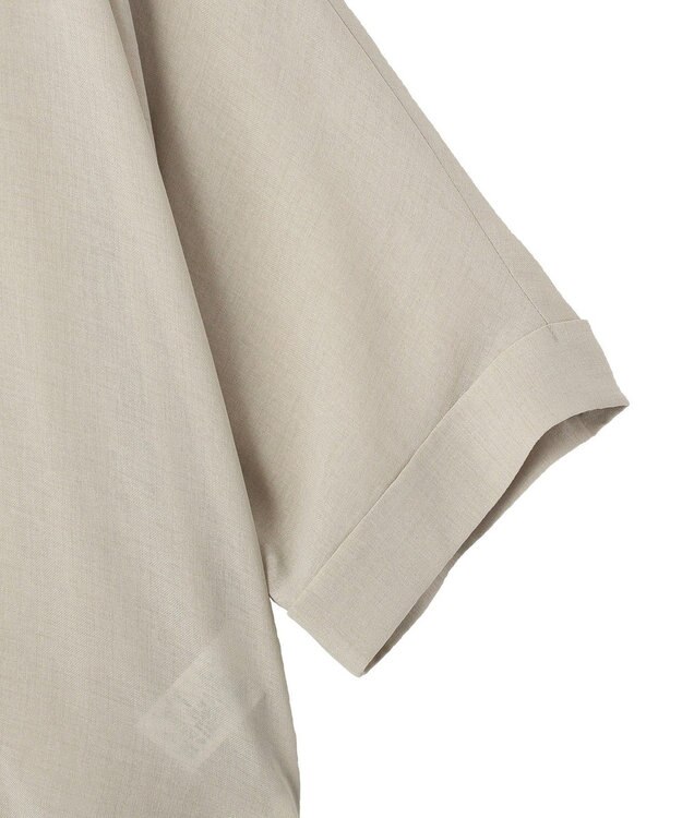 Green Parks 開襟シアーシャツジャケット Gray Beige