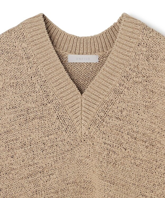 UNFILO テープヤーンニット ベスト キャメル