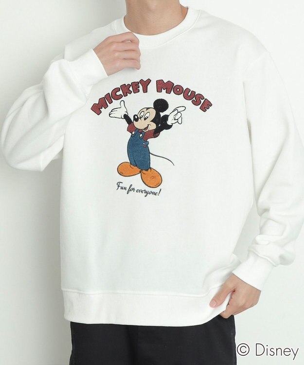 WEGO MICKEYサガラ刺繍スウェット オフホワイト