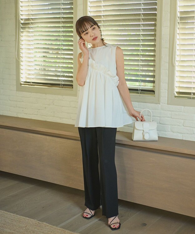 #Newans 【ANSWER for フォトジェニックスタイル】ダイアゴナルティアードブラウス ホワイト系