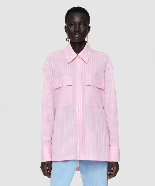 JOSEPH コットンストライプシャツ Pink Stripes