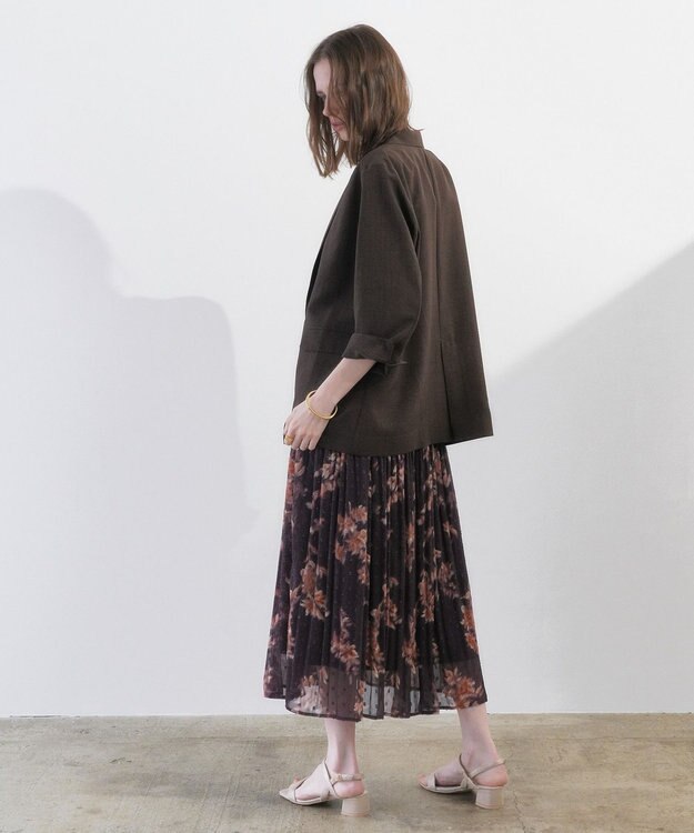 YECCA VECCA マシンウォッシャブルリネンライクジャケット Brown