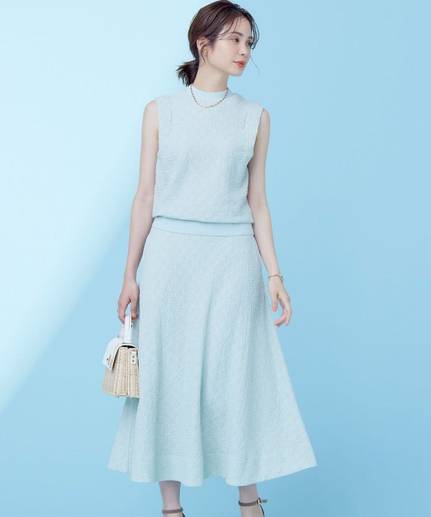 組曲 L 【2SET】ストレッチジャカード セットアップ クリームミント系