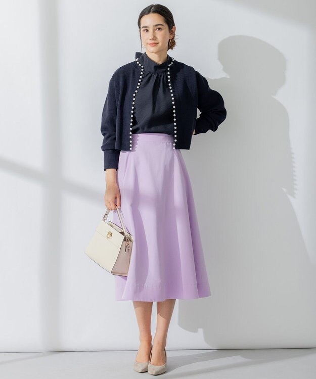 組曲 【5色展開・後ろゴム仕様】カラータフタ スカート パープル系