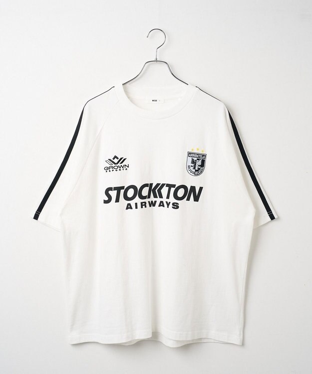 WEGO 【ユニセックス着用ITEM/手洗い可/MLサイズ】ラインゲームロゴT ホワイト