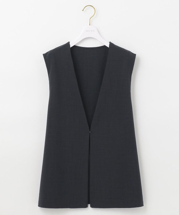 ANY SIS 【セットアップ対応】リネンライク ジレ ネイビー